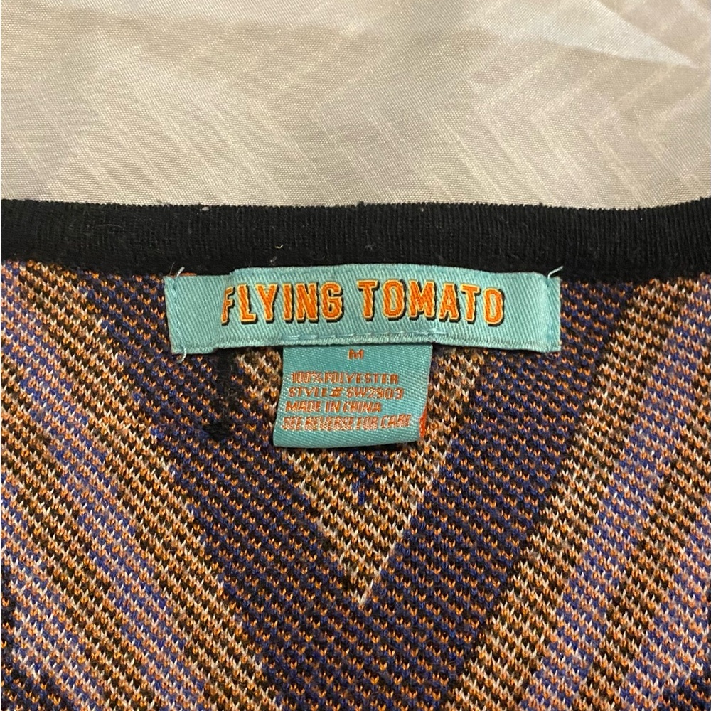 Flying Tomato Blue and Orange Aztec Geometric Pattern mini knit Dress size S - Picture 6 of 6